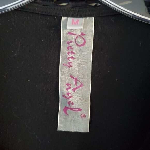 Pretty Angel Tunic Top w/ Lace Accent & Floral Front Applique Size Medium - Picture 5 of 5